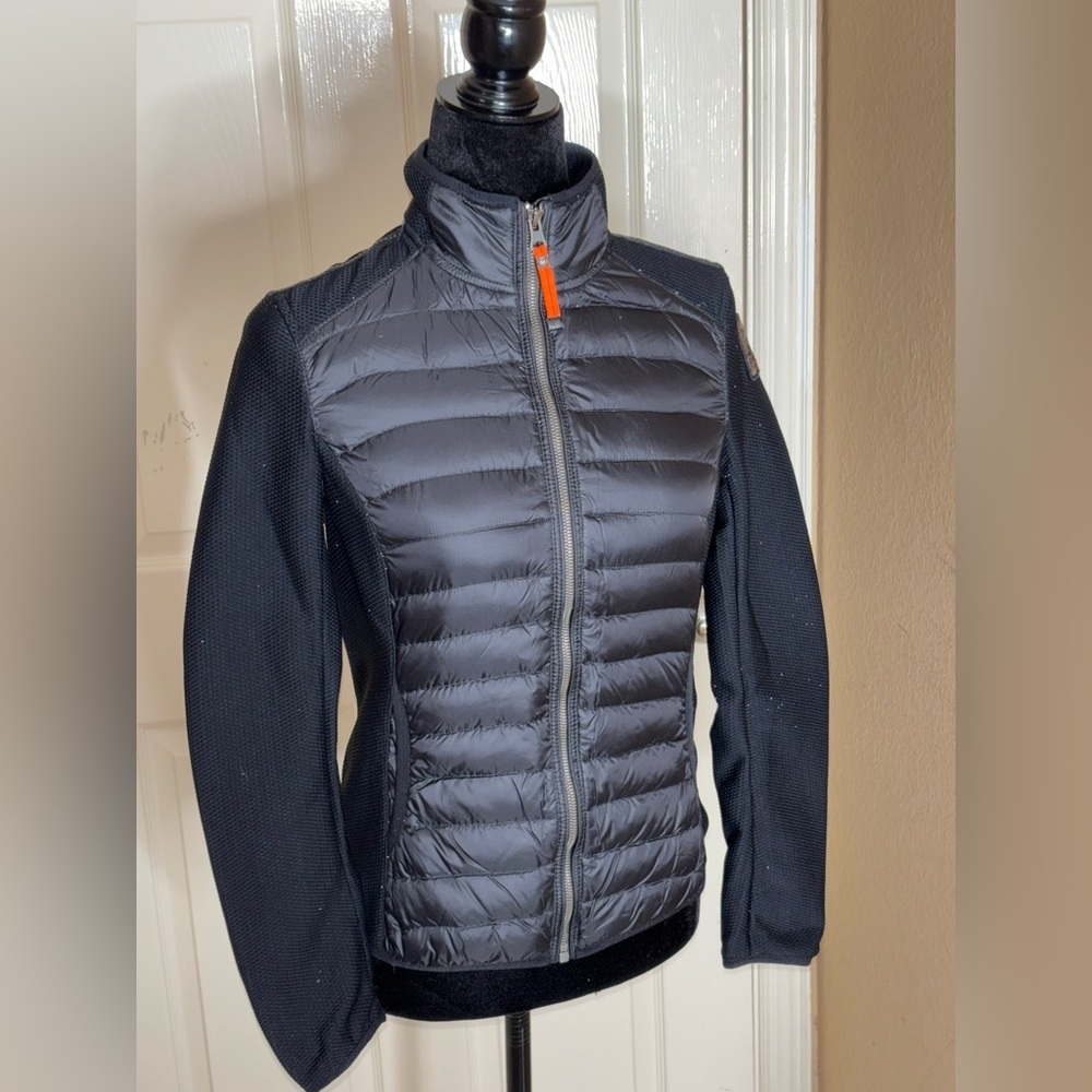 EUC Parajumpers Olivia Mixed Media Down-filled Fleece Jacket Black XS $385​​ - Picture 3 of 13